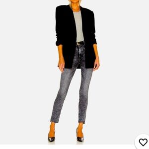 Like new Mother jeans , the stunner zip ankle step fray in train stops color